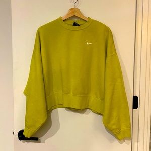 Nike cropped lime green sweatshirt